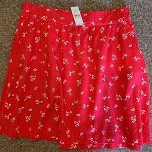 LOFT Outlet Red floral skirt NWT